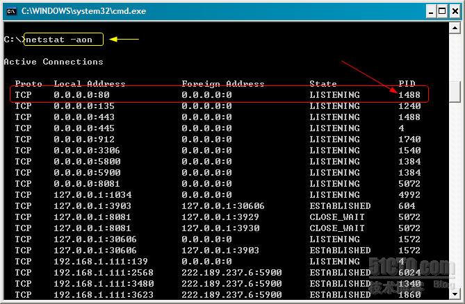 windows下查看端口占用的程序_netstat