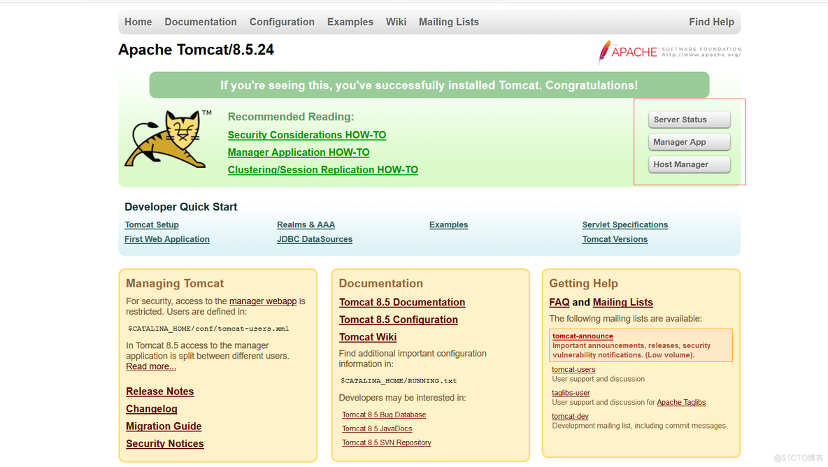 Tomcat默认工具manager管理页面访问配置_java