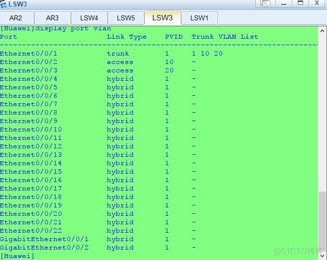 华为--交换机VLAN划分与Trunk链路_VLAN_08