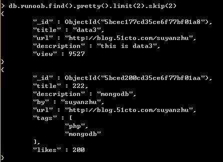 MongoDB通过skip()方法来跳过limit指定数量的数据_方法_06