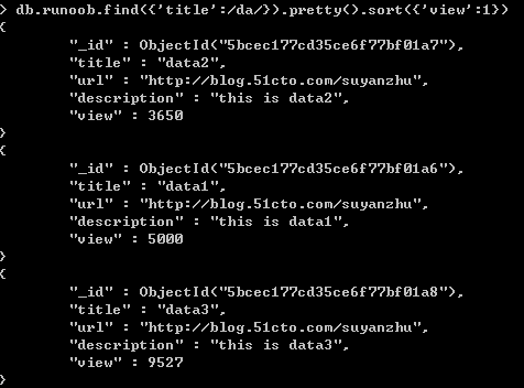 MongoDB对指定键进行排序_指定键_03