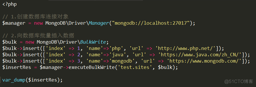 php7连接mongodb，批量添加数据_php7
