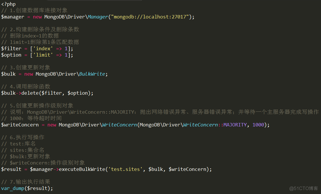 PHP7连接MongoDB，执行删除操作_执行删除操作_02