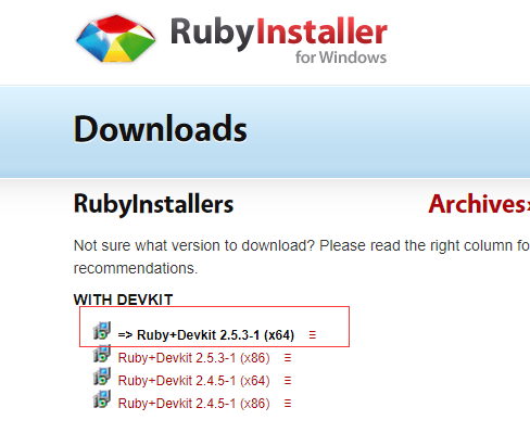 在windows下安装Ruby_安装