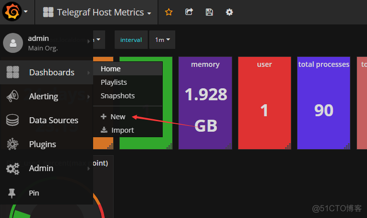 Telegraf+Influxdb+grafana 轻量级服务器监控_服务器_14