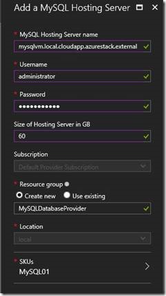 Azure Stack中添加MySQL资源提供程序_云服务_18