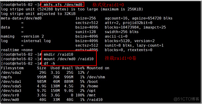 Linux中创建磁盘阵列Raid1+0_云计算_06