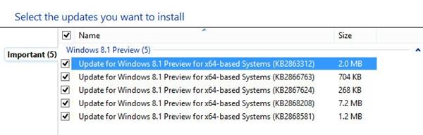 微软推送Windows 8.1第二波补丁