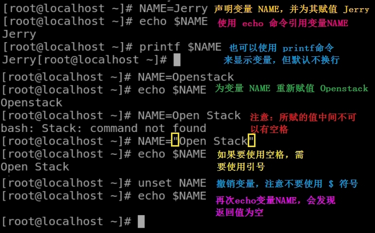 2_Shell语言———bash的快捷键、变量声明、引用变量及变量替换_Linux bash 变量 引号_02