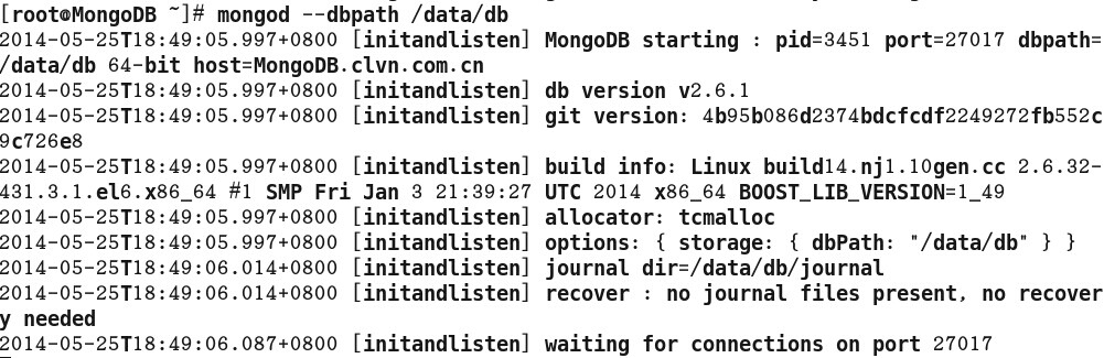 MongoDB启动时出现errno:111 Connection refused错误的解决_MongoDB_02