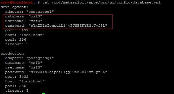 KaLi 之 Metasploit 连接 postgresql 数据库_metasploit_03