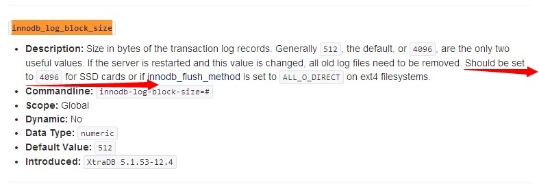 讨论 innodb_log_block_size 变量 _innodb_log_block_siz