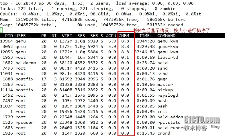 Linux进程管理和系统监控ps,top_top_10