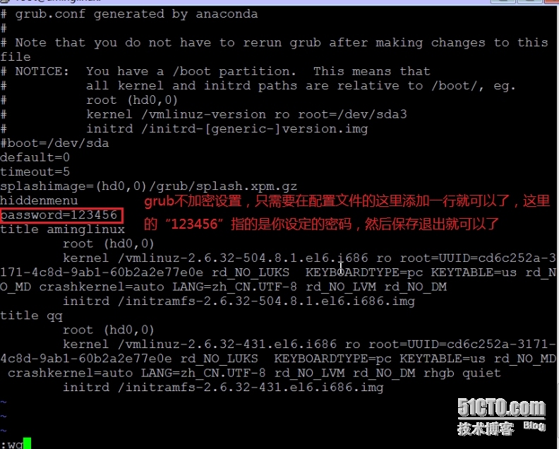 Linux  grub密码设定_加密