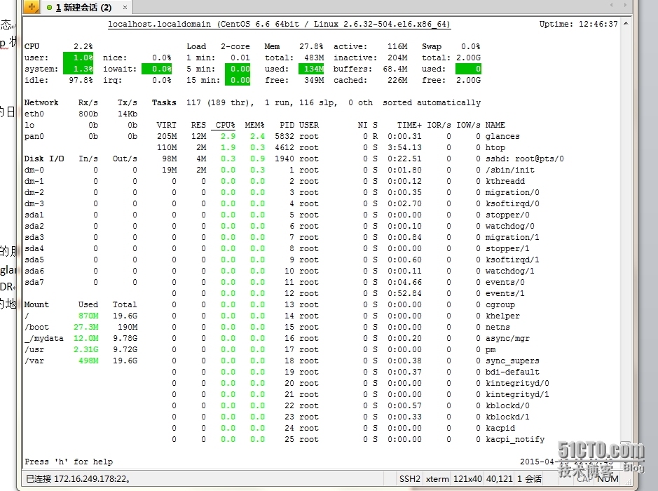 linux系统监控工具dstat、glances及实时进程查看工具htop（含部分进程原理）_glances_02