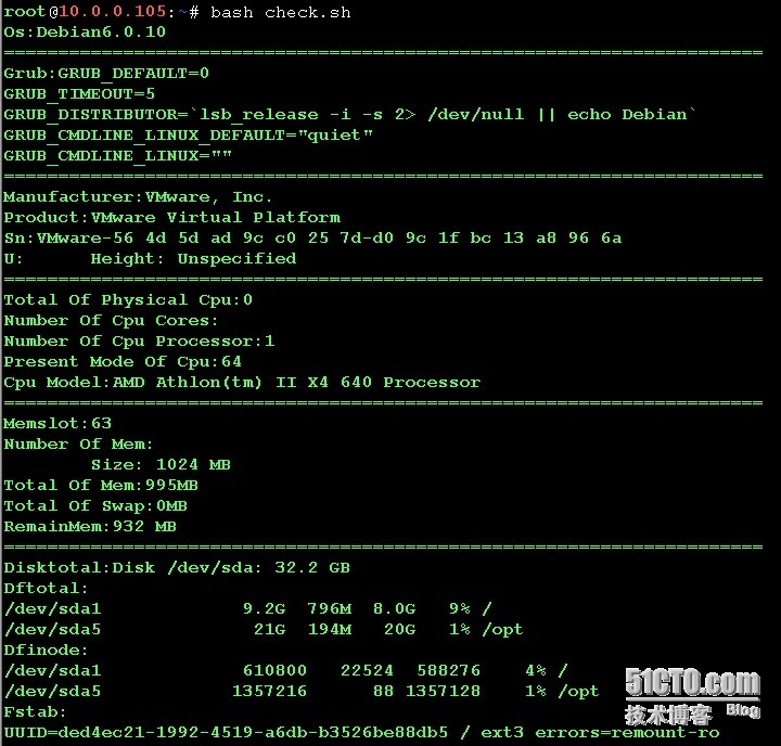 快速获得服务器基本信息(debian centos)shell脚本_shell 