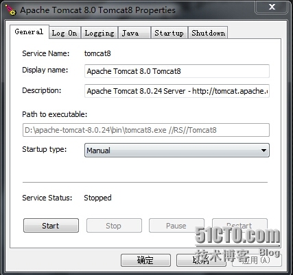 Tomcate8 Unable to open the service的解决方法_Tomcate 不启用_03