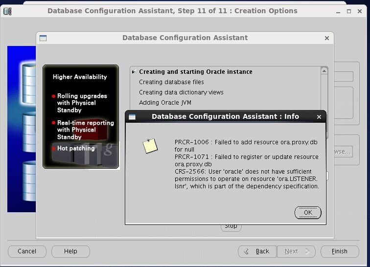 Oracle 11g R2 RAC dbca新建实例报错_oracle