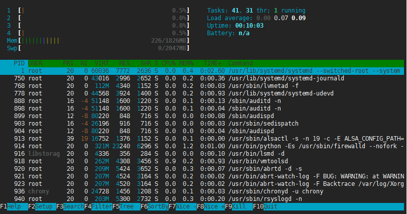 Linux进程管理命令之ps、dstat、top、htop_top_04