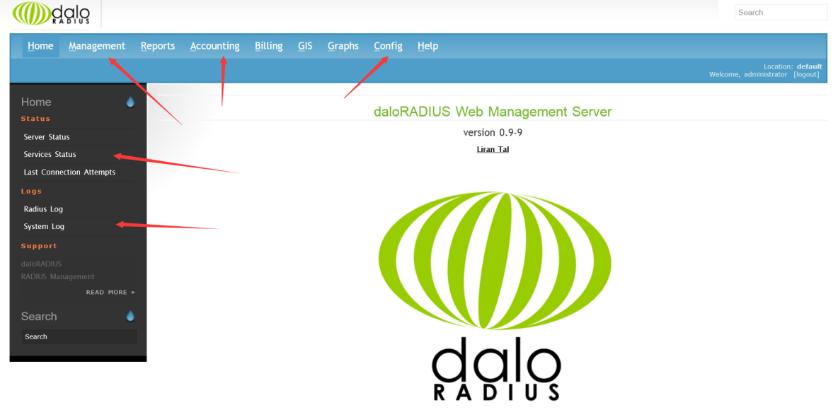 使用daloRADIUS Web程序管理FreeRADIUS服务_Open_02