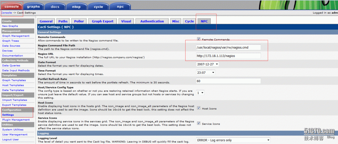 开源监控解决方案Nagios+Cacti+PNP4Nagios+NConf+NDOUtils+Nagvis（七）nagios+cacti整合_cacti_02