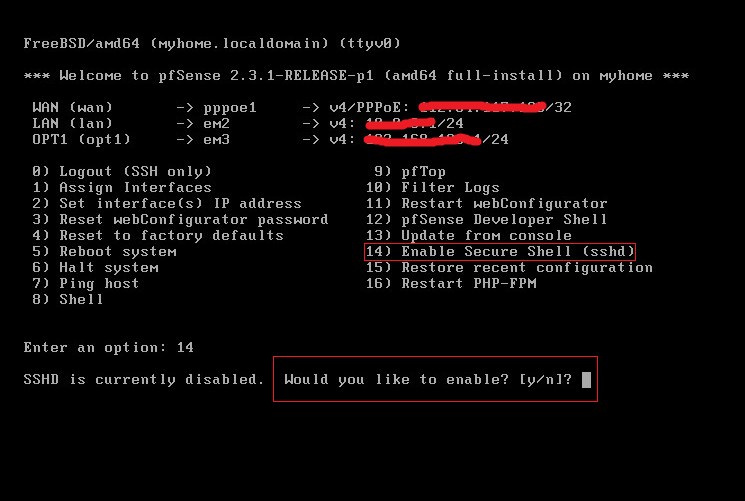 pfsense 2.3企业应用-启用SSH管理_ssh_03