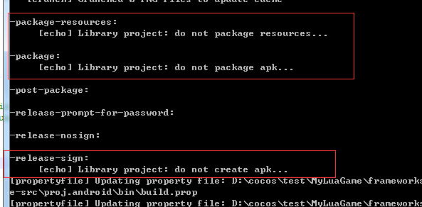 android ant 打包，不能打出apk：Library project: do not create apk..._打包
