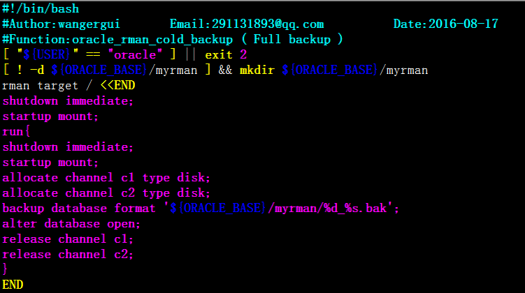 oracle   rman冷备shell脚本_冷备