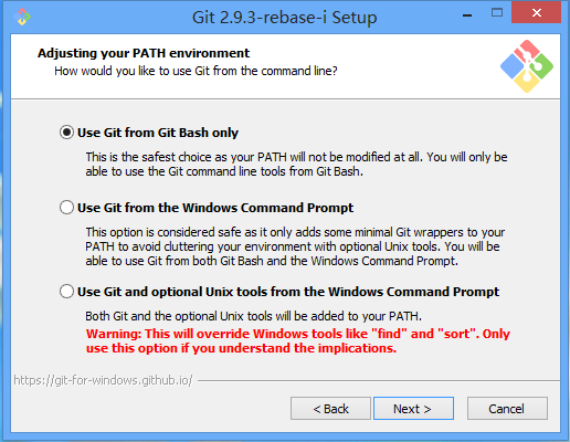 在windows上，Git-2.9.3-rebase-i-64-bit安装和初始化_安装_04