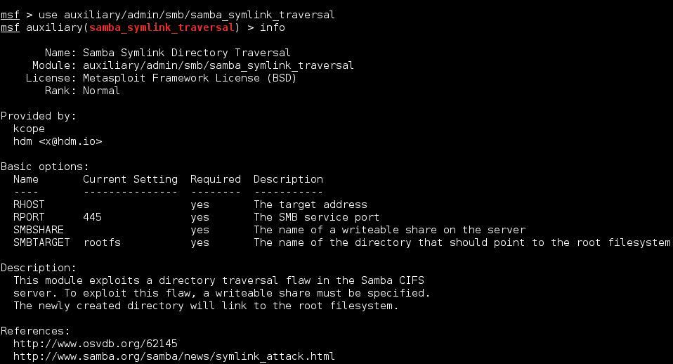 Metasploit溢出samba提权漏洞_软连接_03