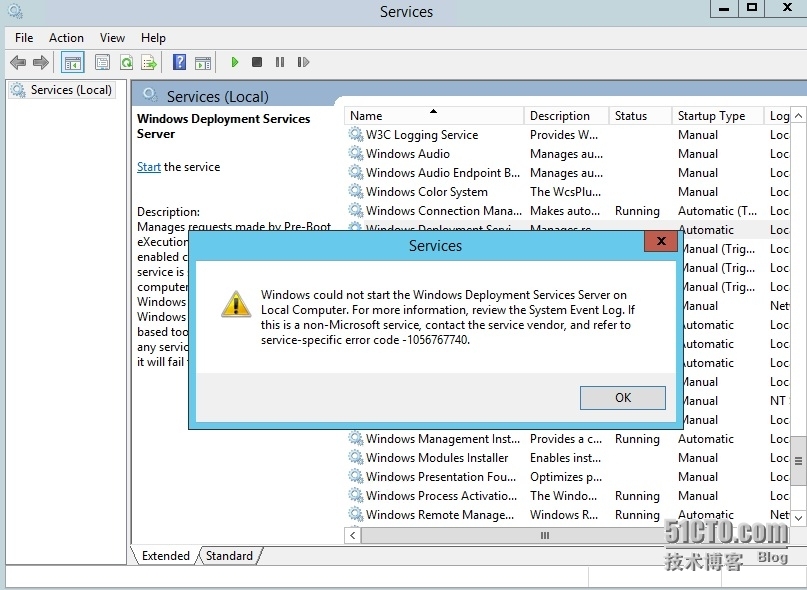 WDS服务不能启动-----Service-specific error code 1056767740_started