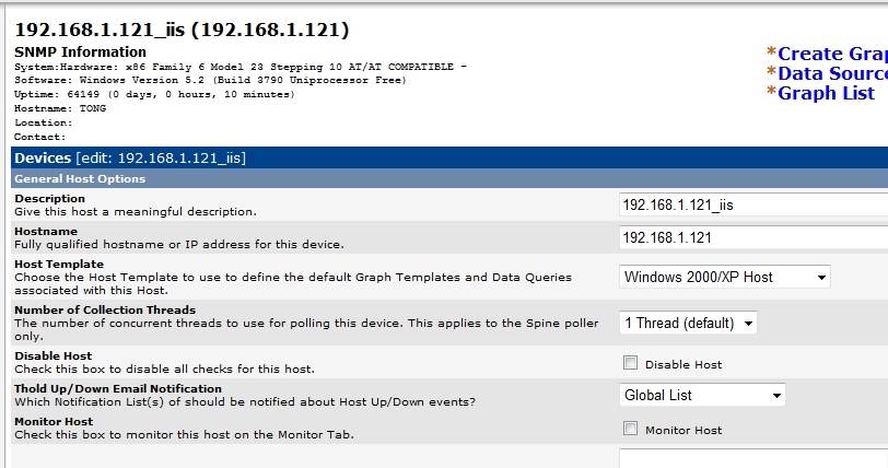 cacti监控windows主机报错:SNMP Information SNMP error_SNMP_10