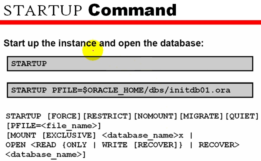 5_Oracle_Admin_Oracle的启动模式和关闭_START 