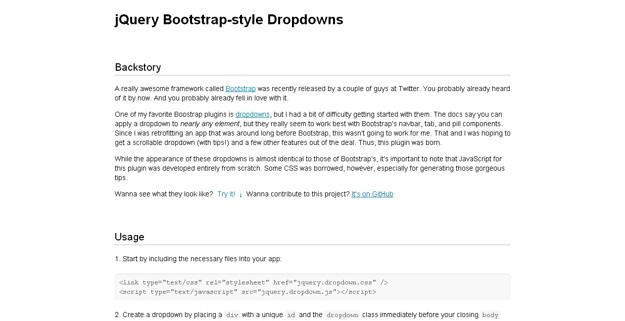 jQuery Bootstrap style Dropdowns
