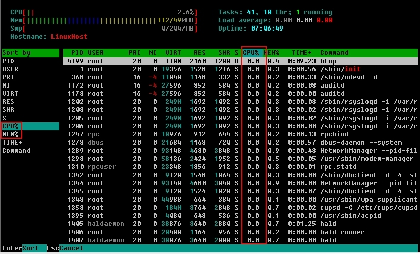 Linux下进程管理工具之（二）：htop_htop_14