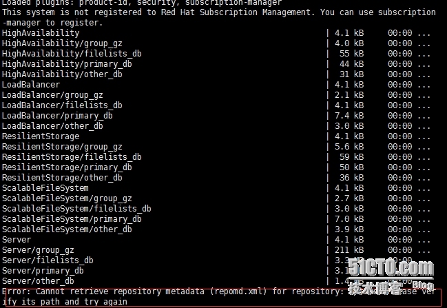 YUM: Error: Cannot retrieve repository metadata (repomd.xml) for repository:_yum redhat metadata