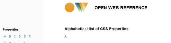 Open Web CSS Reference