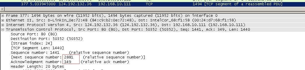关于wireshark抓包的那点事儿_TCP segment of a rea_09