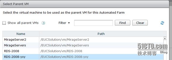 创建以Windows 2008 R2 SP1为父虚拟机的链接克隆自动场_ RDS_10