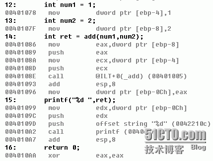 函数在实现过程内存中的压栈和出栈_编译器_04