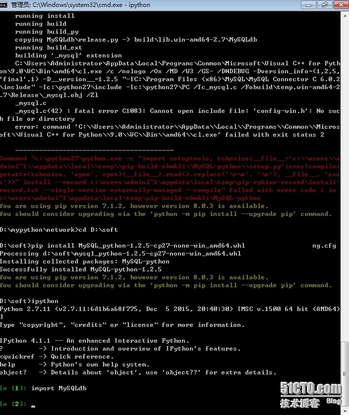 关于windows x64安装MySQL-python失败解决_MySQL-python;MySQLdb