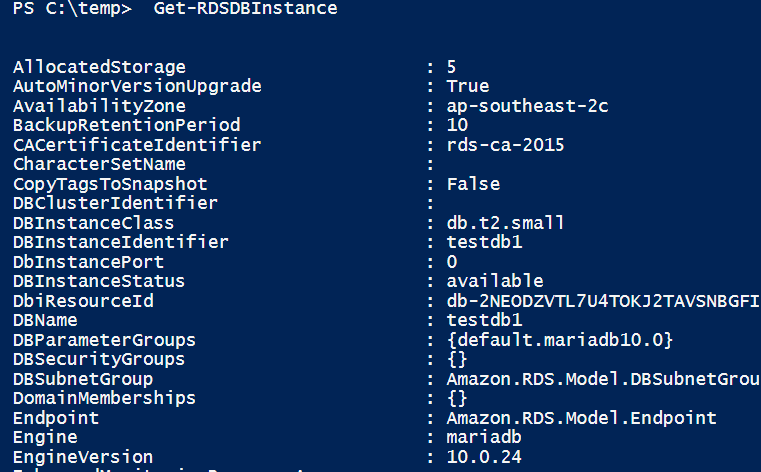 Powershell AWS 自动化管理 (7) - RDS_rds