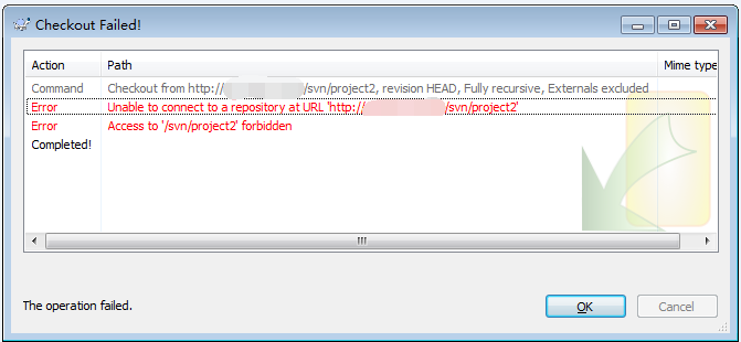 SVN Unable to connect to a repository at URL_svn提交代码报错