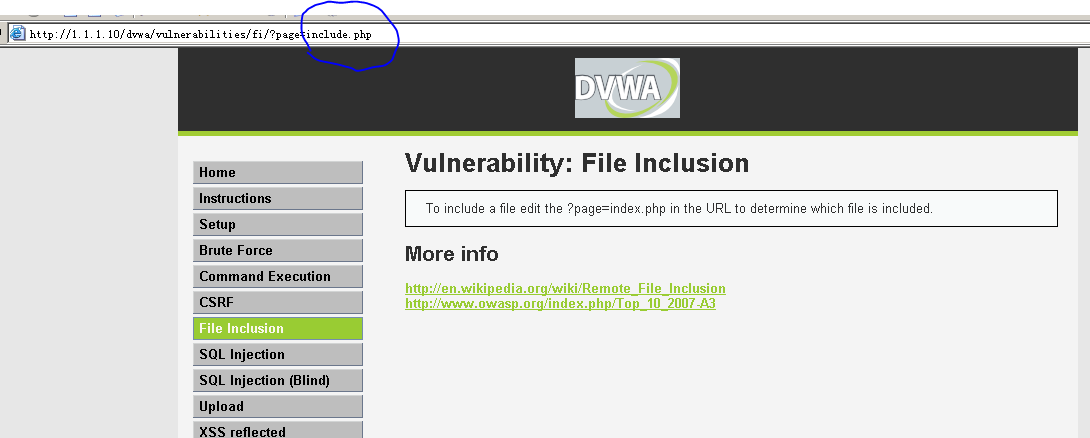 DVWA篇四：文件包含漏洞_DVWA