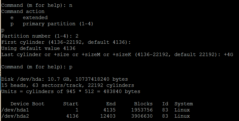 linux下新增硬盘用fdisk进行分区_分区_06