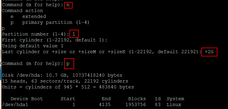 linux下新增硬盘用fdisk进行分区_linux_05