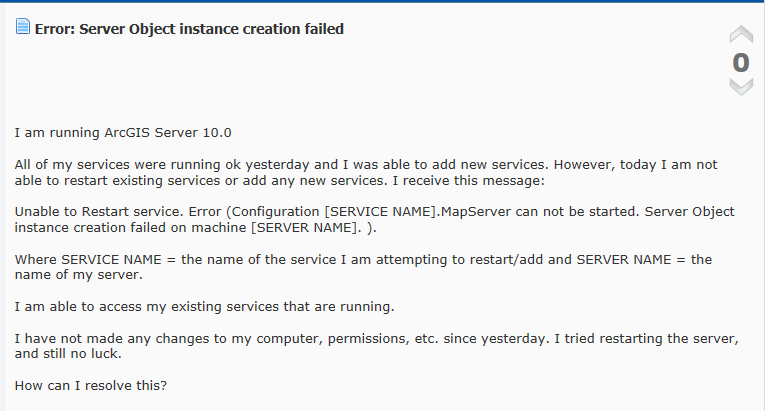 ArcGIS for Server:Error: Server Object instance creation failed _地图发布失败