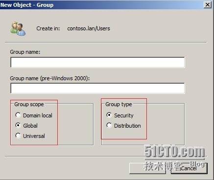 Windows Server 2008域中组的成员关系_组作用域