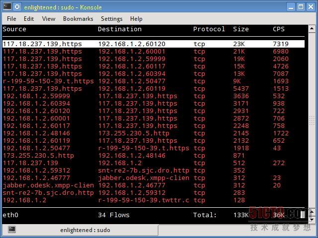 Linux服务器上监控网络带宽与监控性能命令大全_网络带宽与监控性能_12