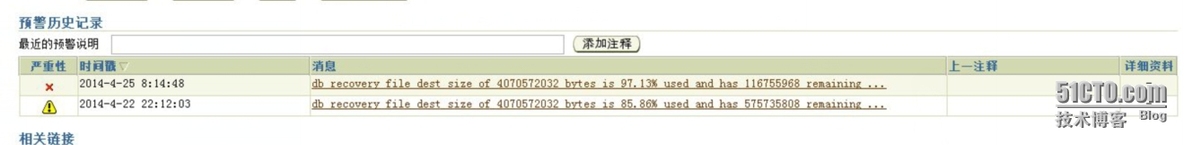 WARNING: db_recovery_file_dest_size of 4070572032 bytes is 100.00% used, 错误解决方法_Oracle